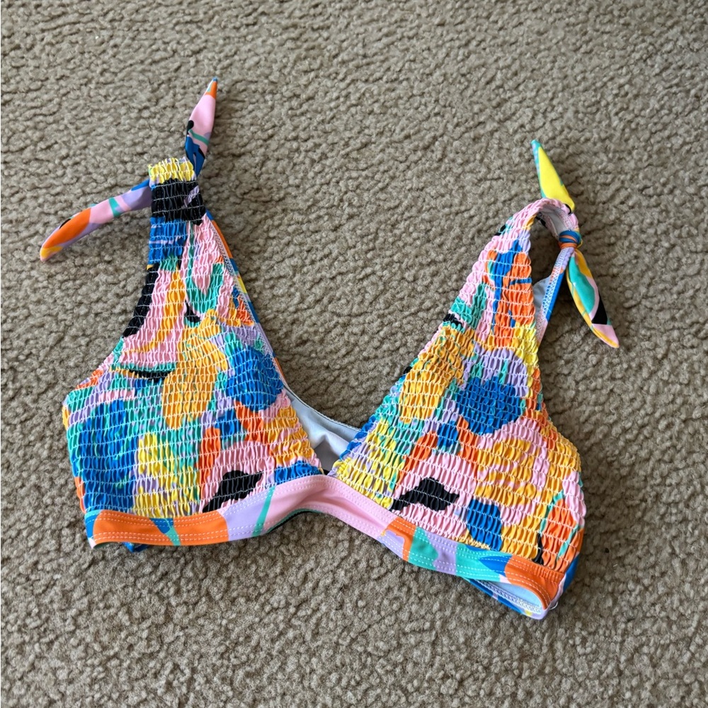 Colorful Mesh Bikini Top never worn